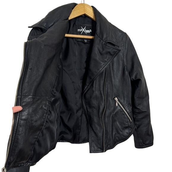 Wilson’s Leather Moto Biker Jacket Zippered Black Size M - Picture 3 of 7